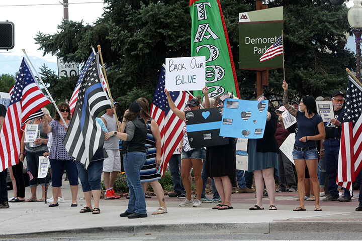 Back the Blue rally at Demoret Park
